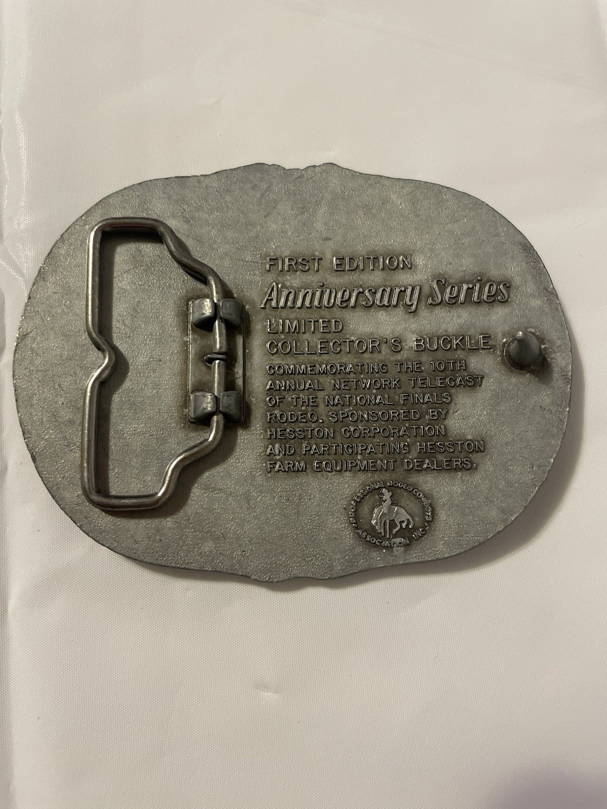 National Finals Rodeo Hesston 25th Anniversary NFR Adult Buckle VTG 1983