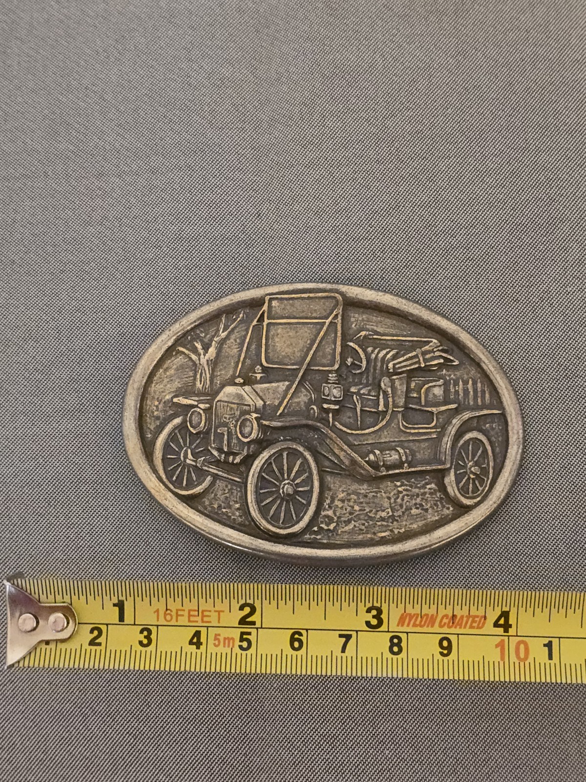 Antique Car Belt Buckle Avon Vintage Model T Brass Look Automobile Vehicle