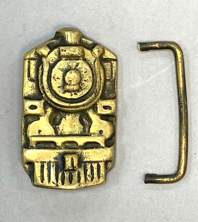 Scott Nelles Train Locomotive Buckle 1970s Solid Brass Buckle Vintage