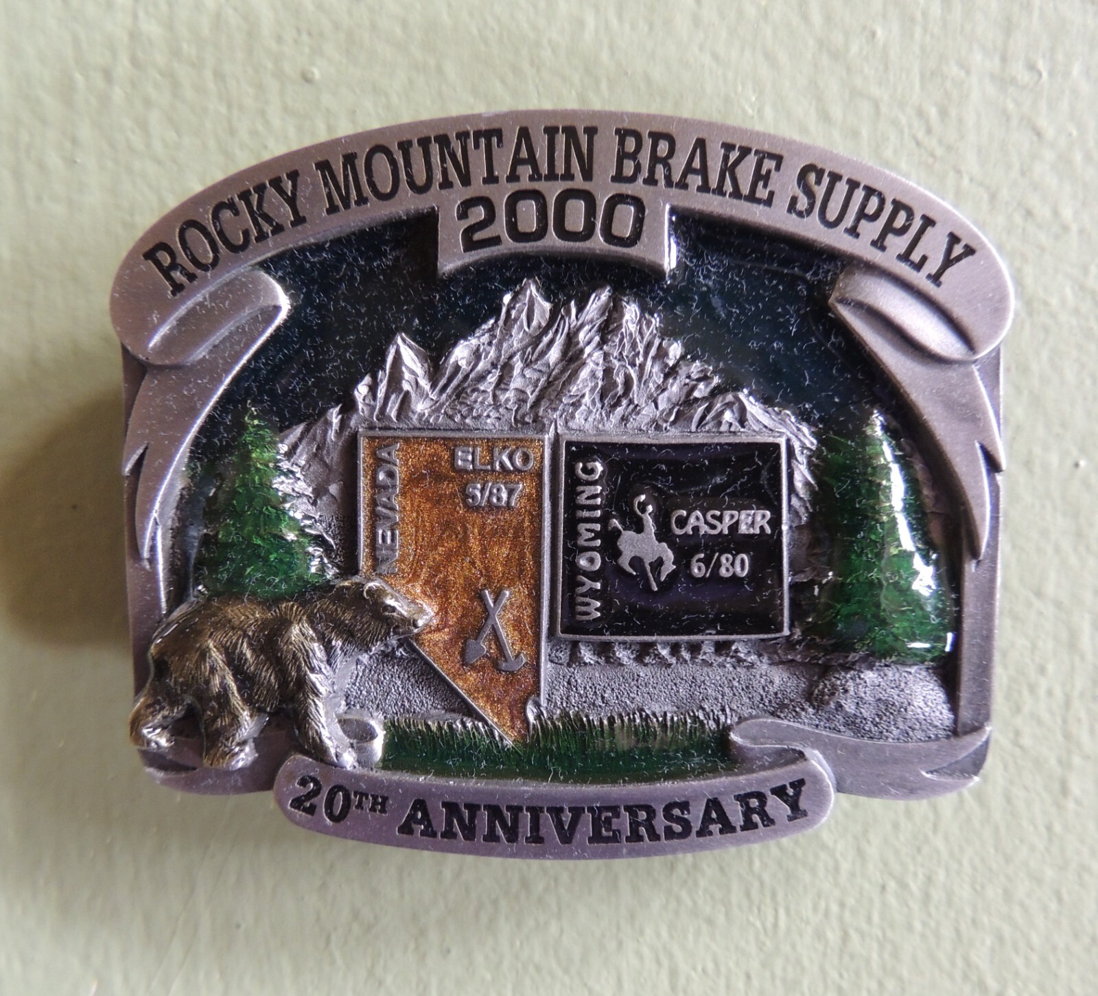 Limited Edition 1 of 750 Belt Buckle Rocky Mountain Brake 2000 Casper WY Elko NV