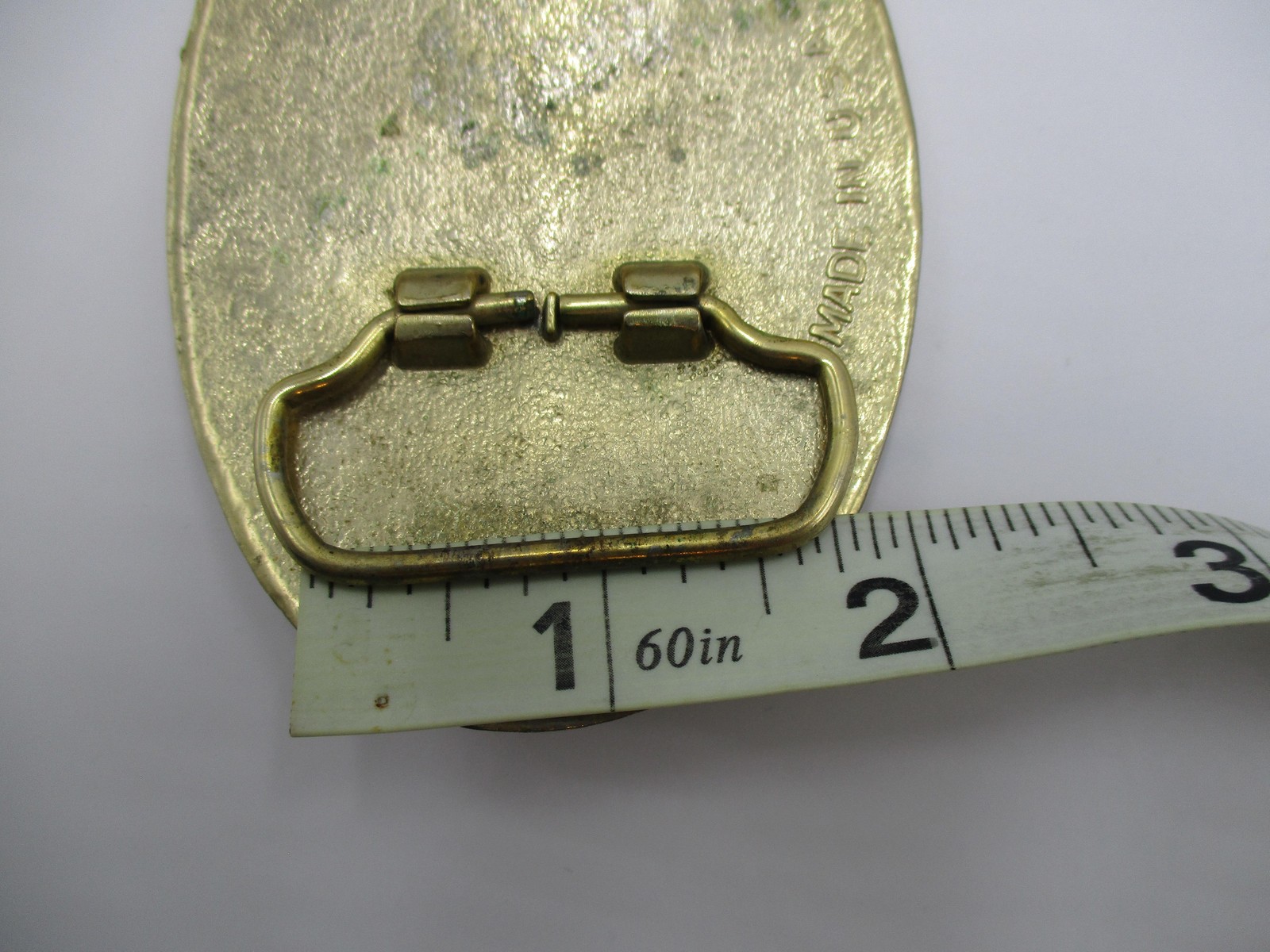 Vintage State Of Texas Belt Buckle Mens Gold 1.5&Prime; Metal Oval Star Western Cowboy
