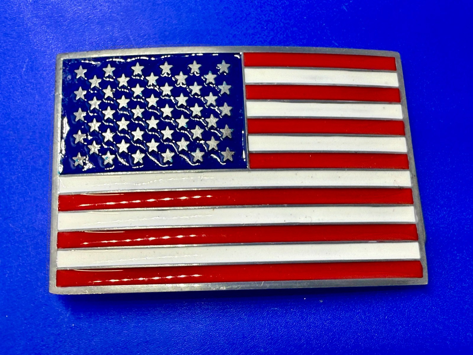 Patriots United States American Flag Star Strips Enameled Patriotic Belt Buckle