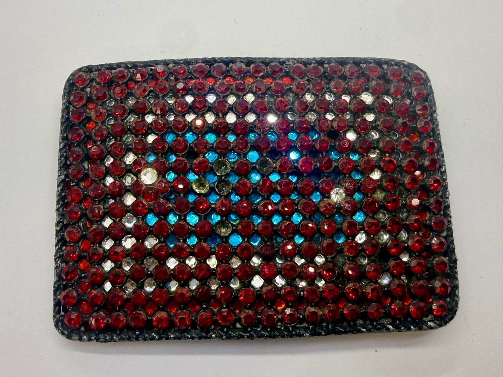 Sparkling Red Rhinestone Covered Vintage Women&rsquo;s Artisan Made Belt Buckle