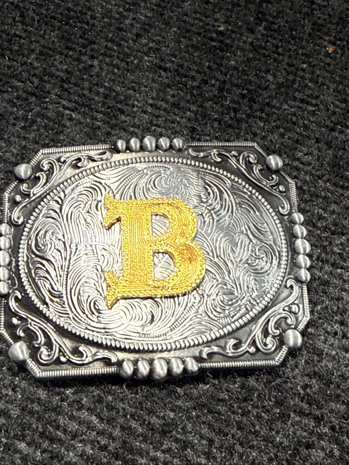 NEW INITIAL  » B  » RODEO BIG COWBOY WESTERN BELT BUCKLE