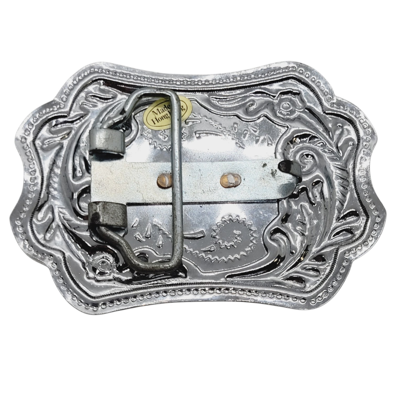 Silvertone Metal Belt Buckle Brass Longhorn Steer Head 1960s Western Cowboy