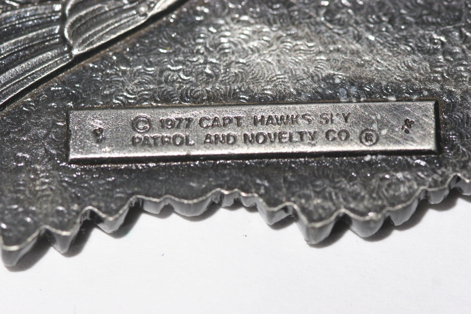 Rare Vintage 1977 Capt Hawks Sky Patrol A L Belt Buckle