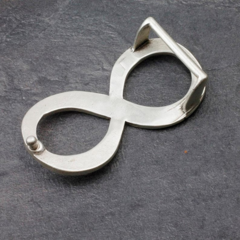 Infinity Belt Buckle Antique Silver Romantic Boho Artful Style Designer