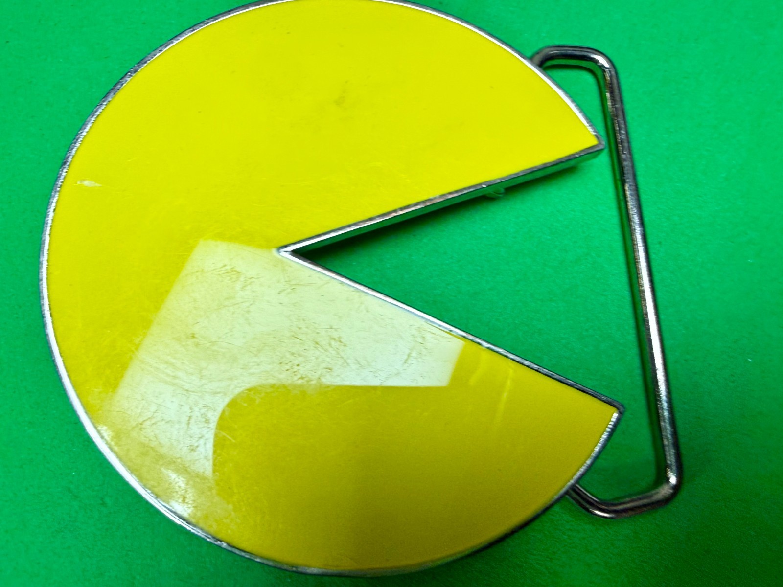 Pacman Maze Arcade Video Game Yellow Enameled 2010 by Namco Bandai Belt Buckle