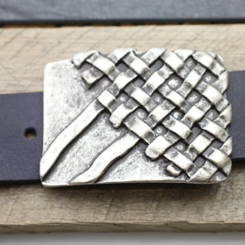 Braided Metal Belt Buckle Rustic Vintage Style Buckle