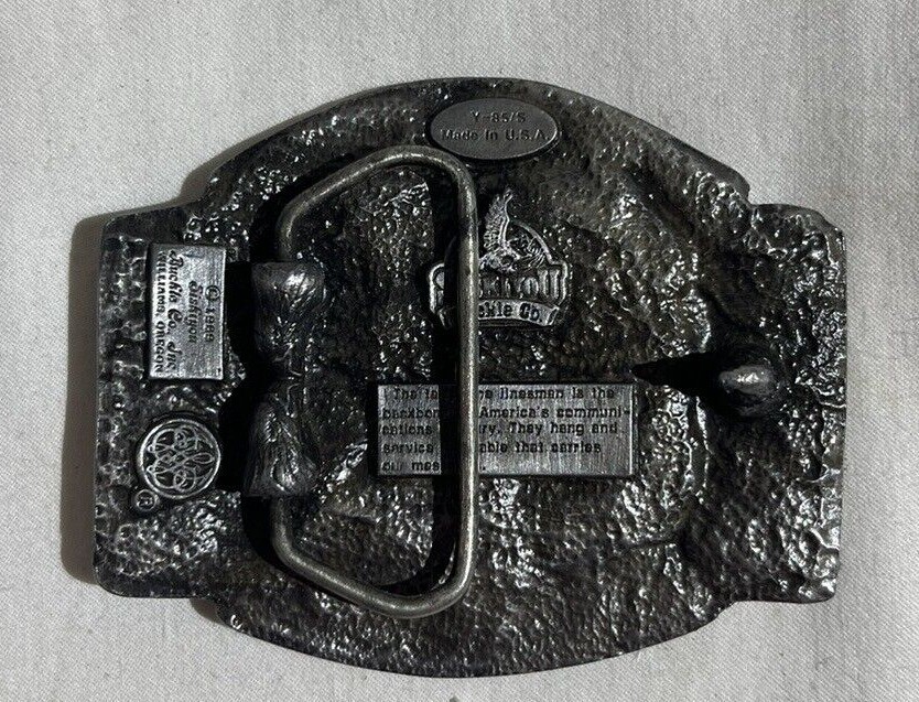 VTG Siskiyou Co. Belt Buckle Telephone Linesman Industry Workers USA 1988 RARE
