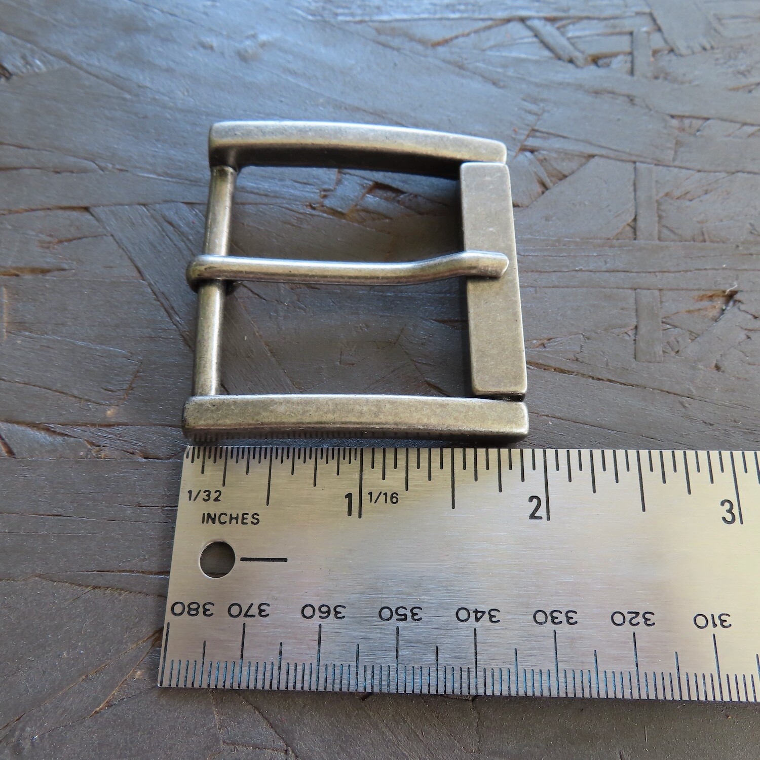 Single Prong Belt Buckle Mens Silver 1.5 Square Roller Replacement Casual Retro