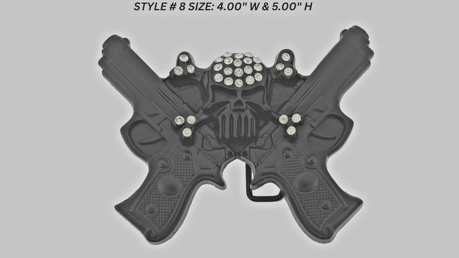 Skull Belt Buckles Gun Black Metal Emblem Vintage Style Men Women Goth Tattoo