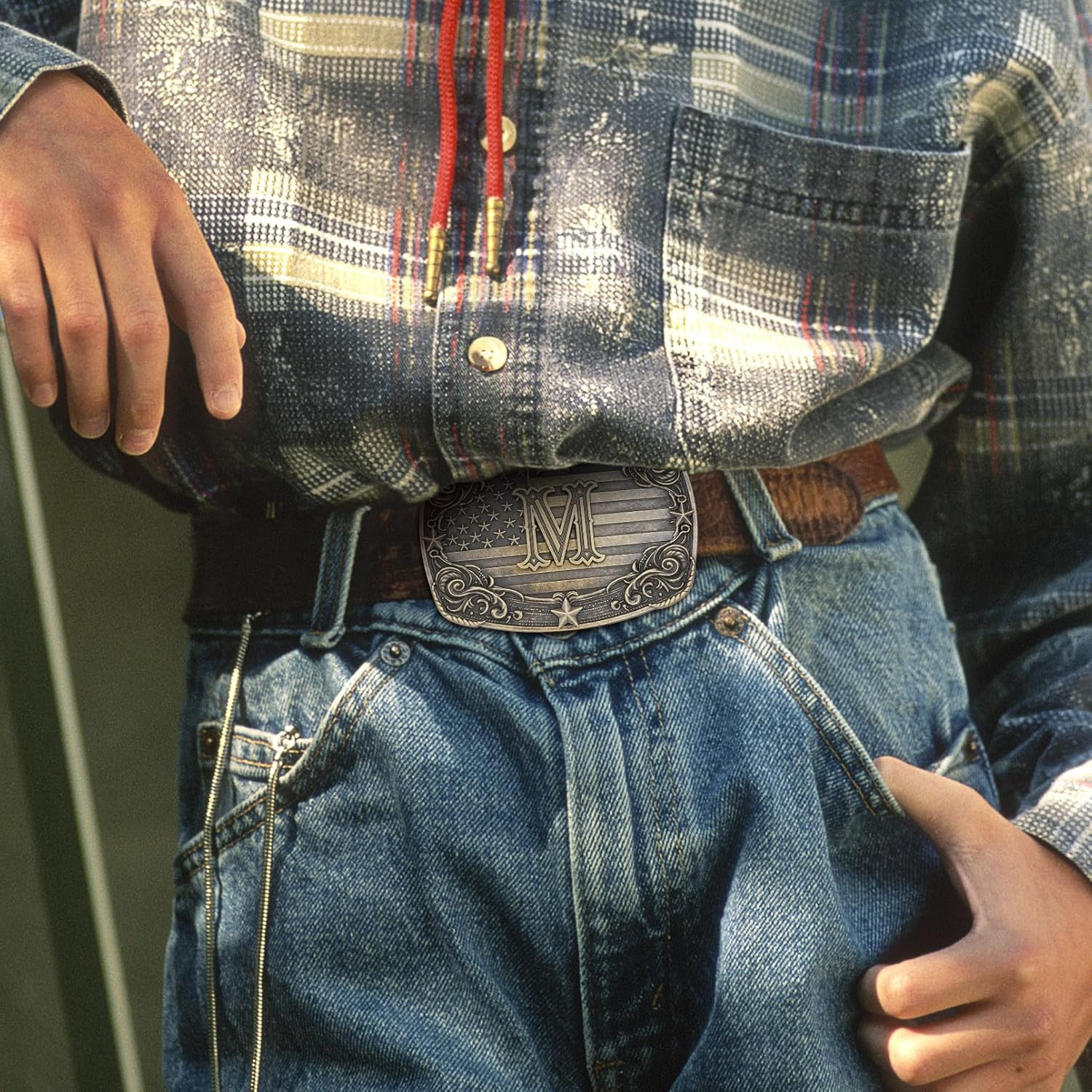 Western Belt Buckle for Men Women Initial Letter a to Z Cowboy Belt Buckle Texas