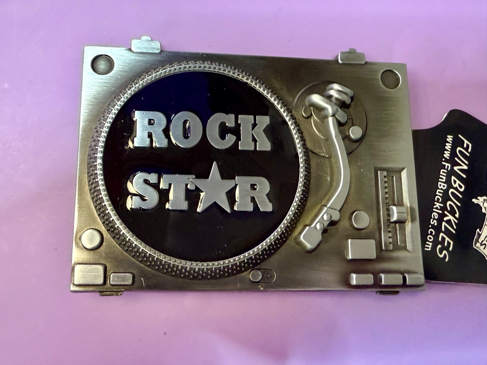 DJ ROCK STAR Turntable Music Record Player Musicians Music Lovers Belt Buckle