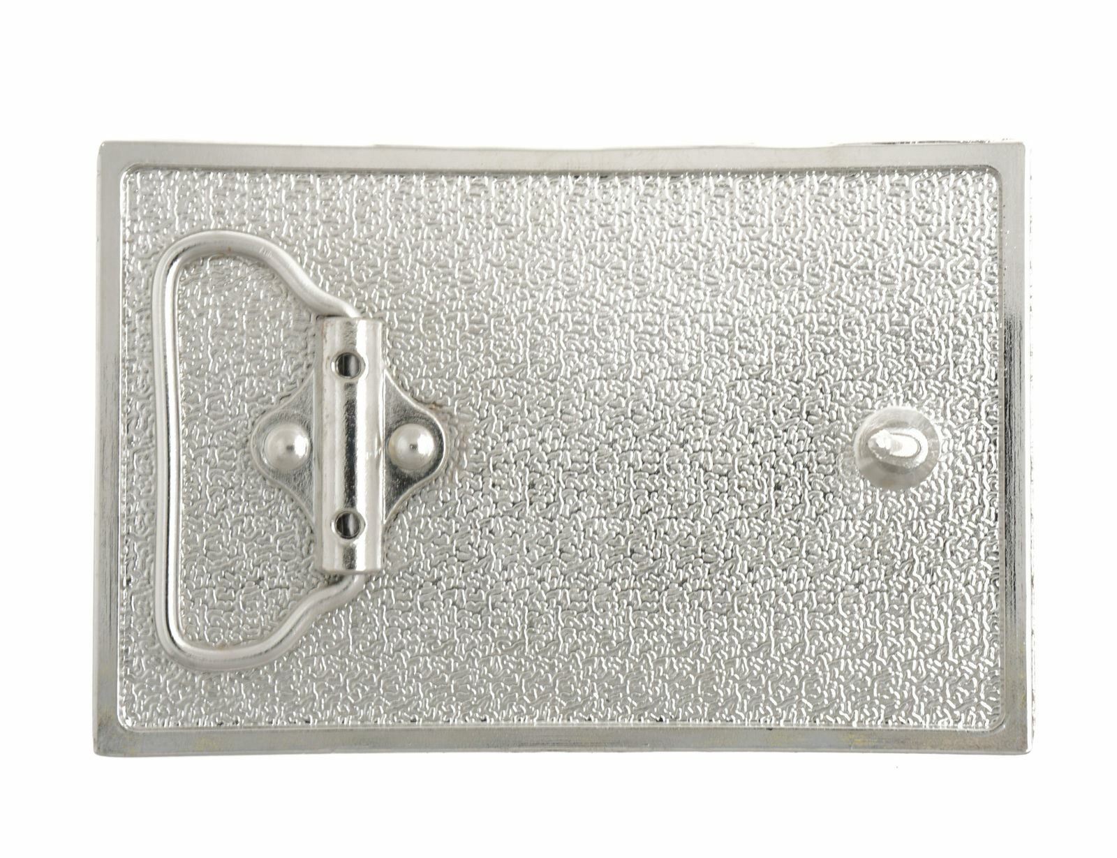 USA U.S. American Flag Patriotic Black/Silver Metal Belt Buckle