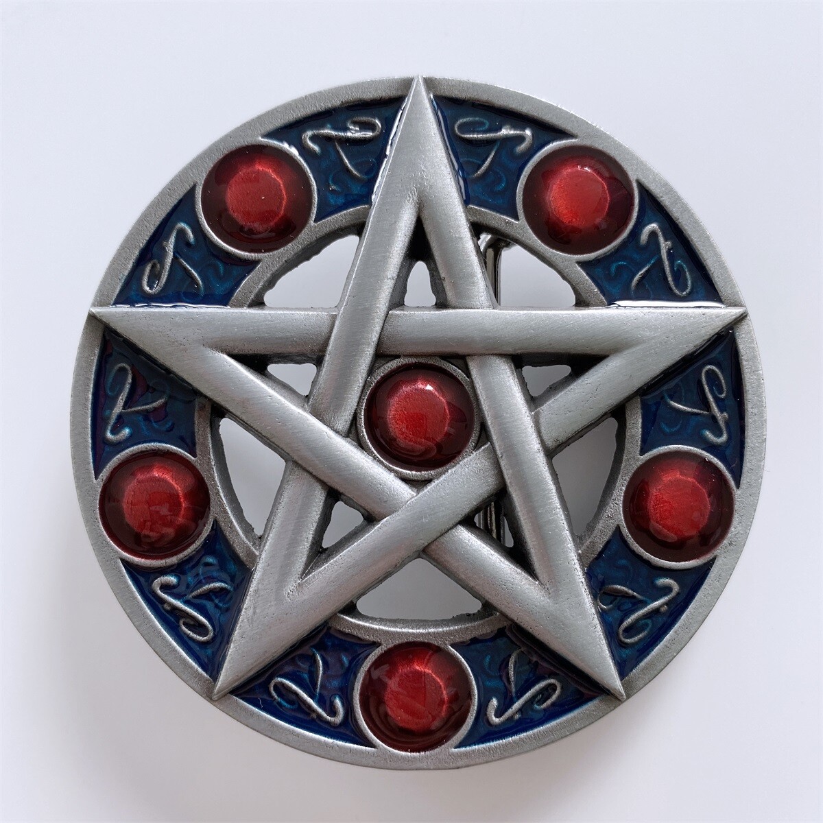 Cross Star Circle Totem Round Enamel Metal Belt Buckle