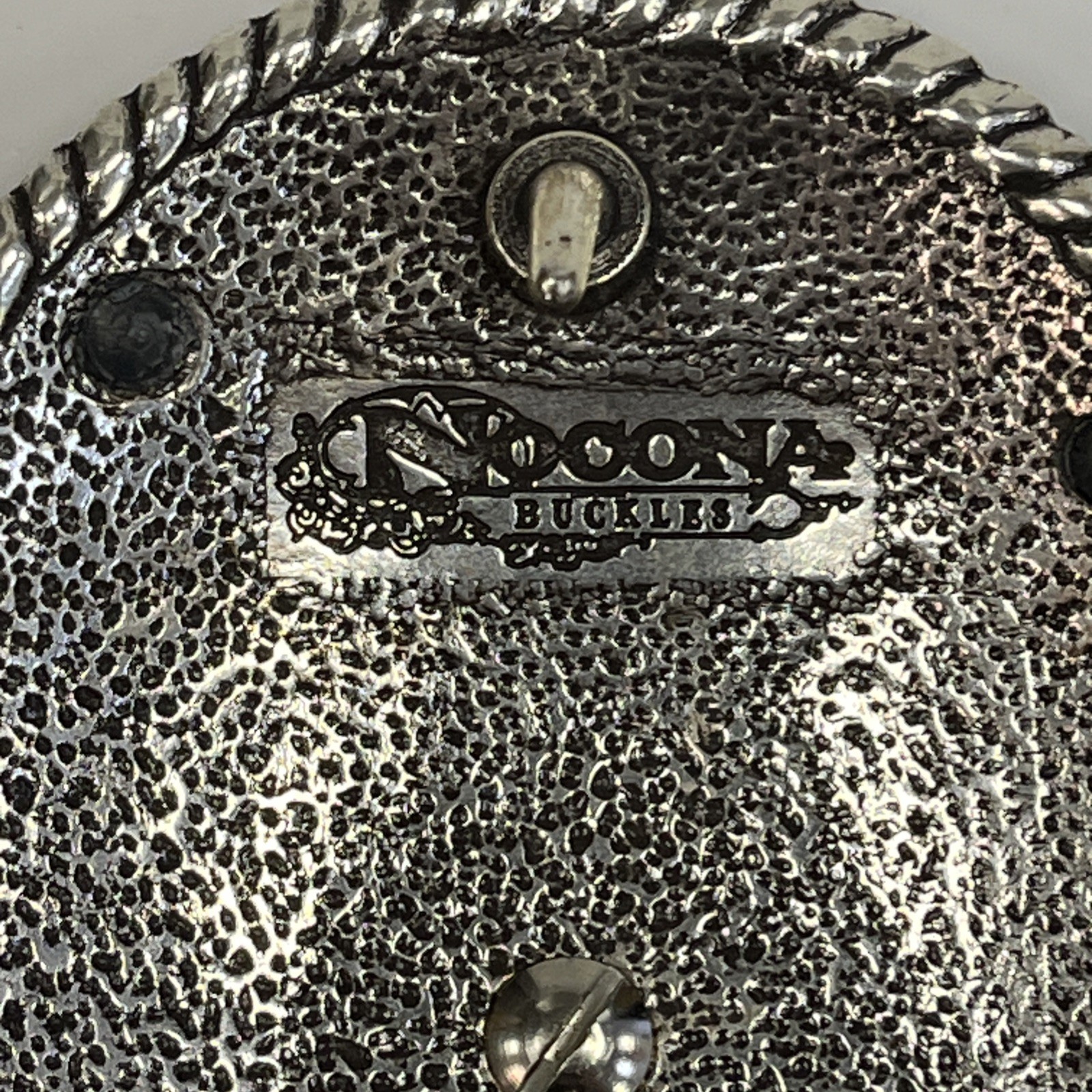 Nocona Western Belt Buckle Oval Longhorn Barbwire Brown Western Bull Skull Head