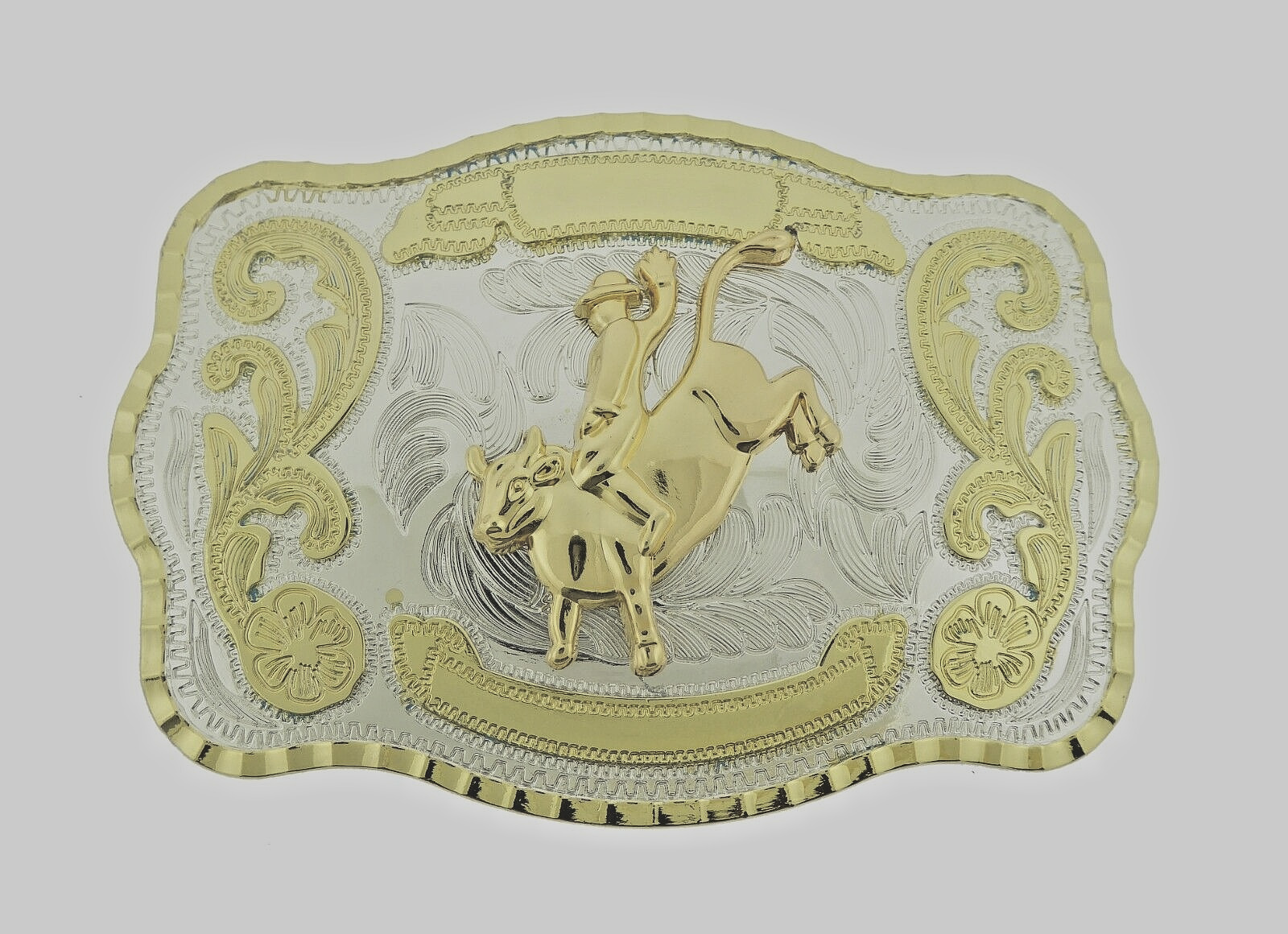 Rodeo Belt Buckle Gold Silver Metal Square Cowboy Men Women Vintage Texas State