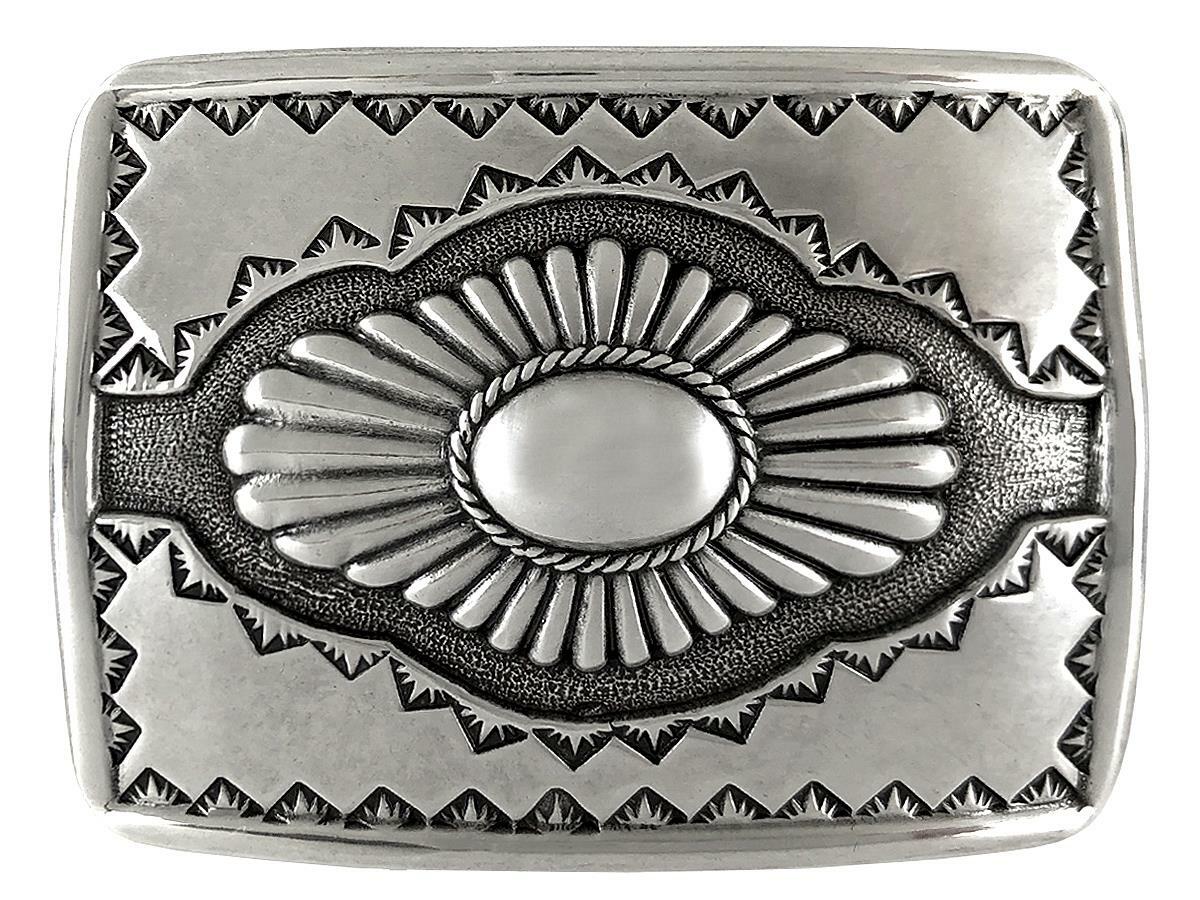 American Southwest Design Sterling Silver Plated Western Belt Buckle