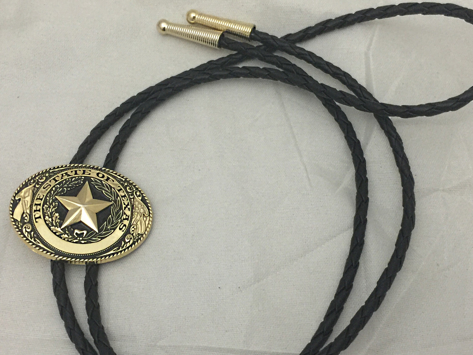 3 piece set Texas Seal Set: Belt Buckle, Bolo and Key Ring (Gold)