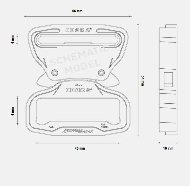 AustriAlpin 45mm Male + Female Fixed Black Cobra Buckle – FY45KFF