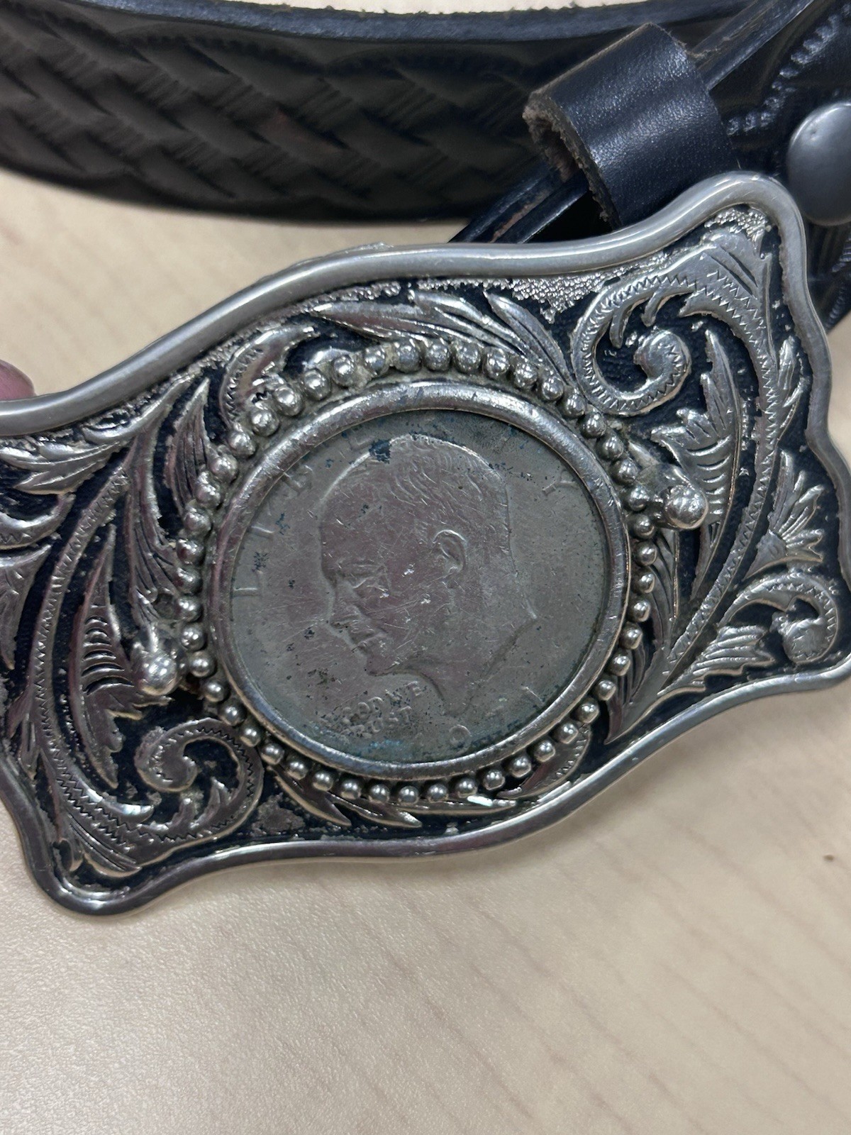 1971 Eisenhower Dollar Coin Belt Buckle!!!