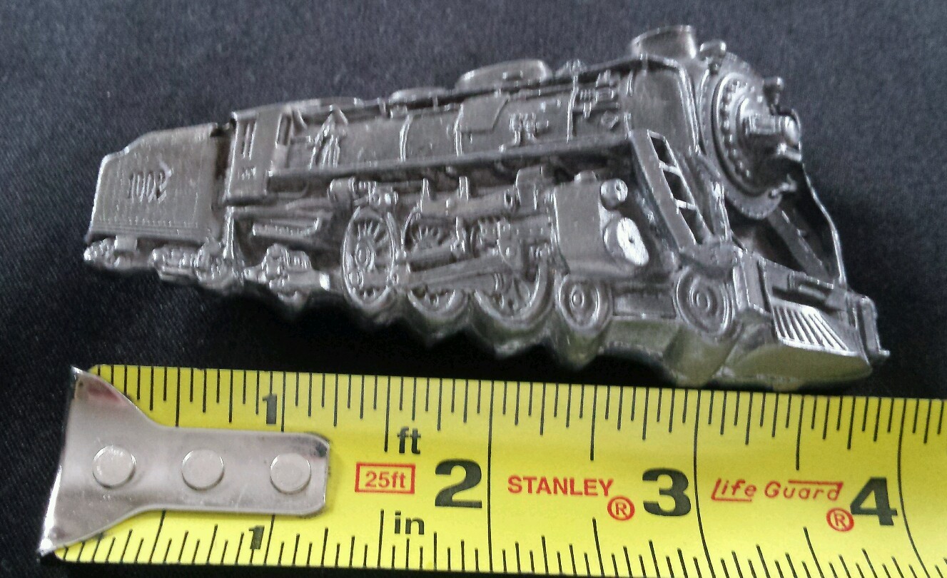 TRAIN STEAM ENGINE 4-6-2 PACIFIC TYPE LOCOMOTIVE BELT BUCKLE USA