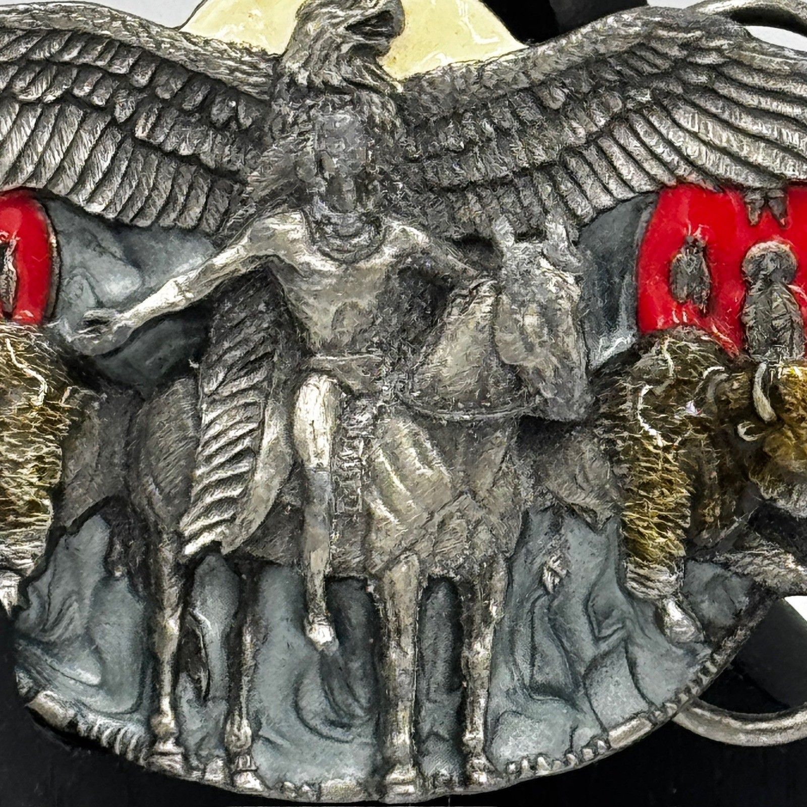 Siskiyou Buckle Co Native American Warrior Eagle Buffalo Belt Buckle USA Made