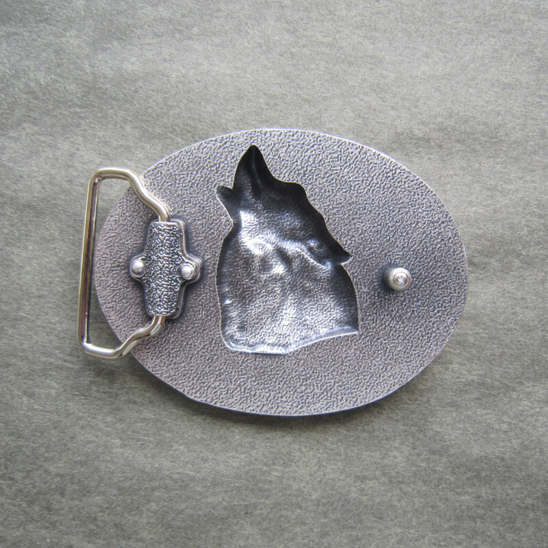 Howling Wolf Western Metal Belt Buckle