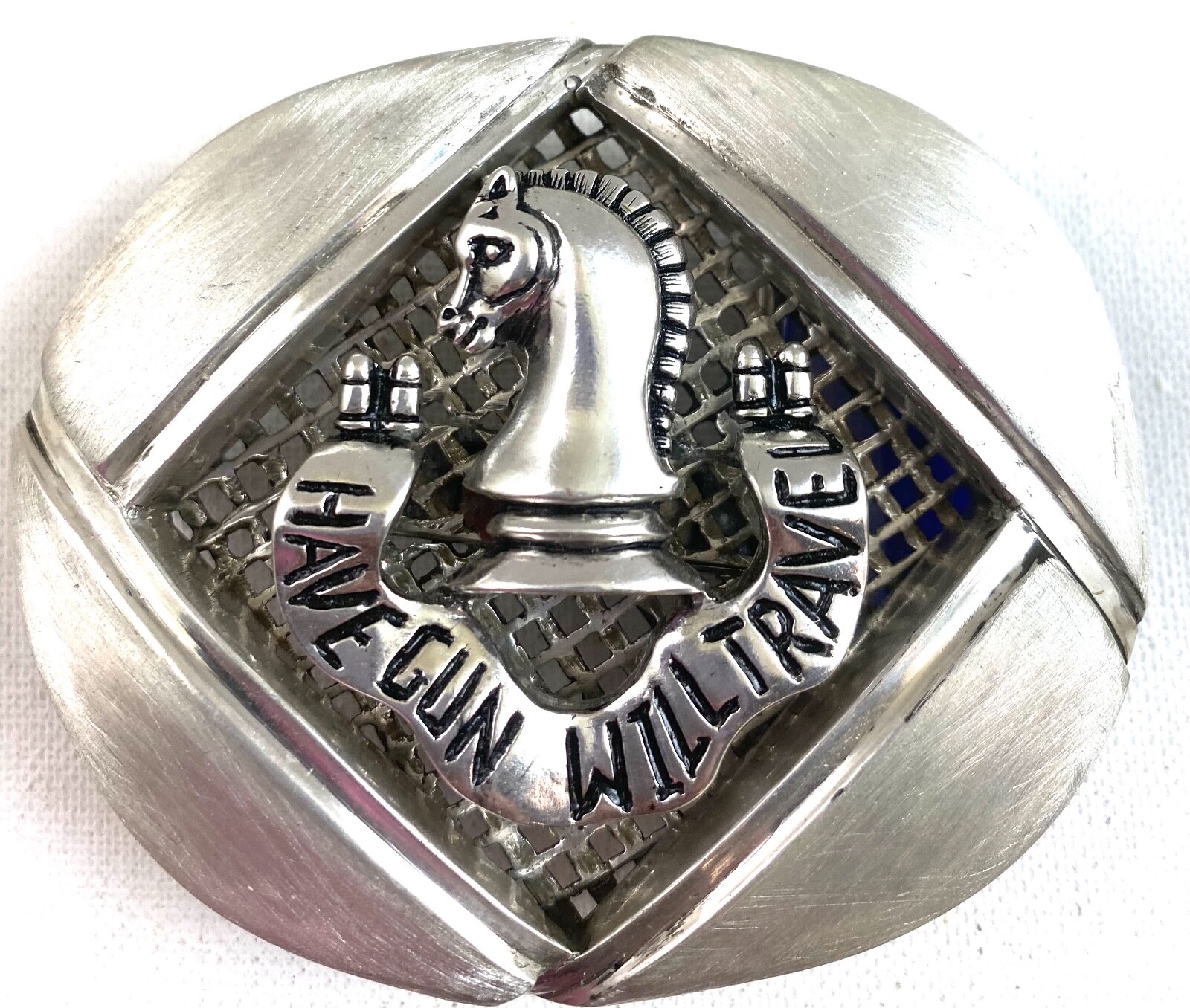 Artisan made Paladin Have Gun Will Travel sterling silver belt buckle Lge.