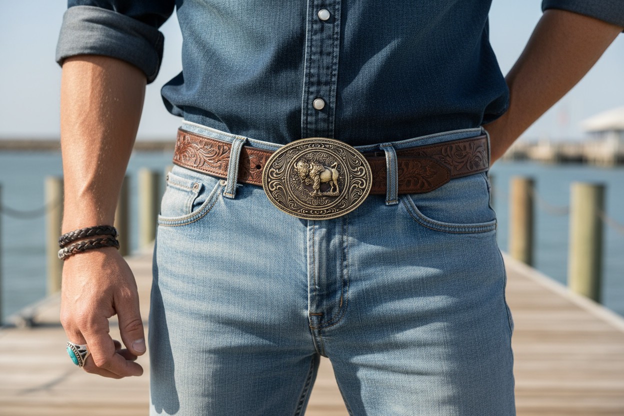 New Men Antique Gold Metal Buffalo Bull Belt Buckle Cowboy Western Fashion Rodeo