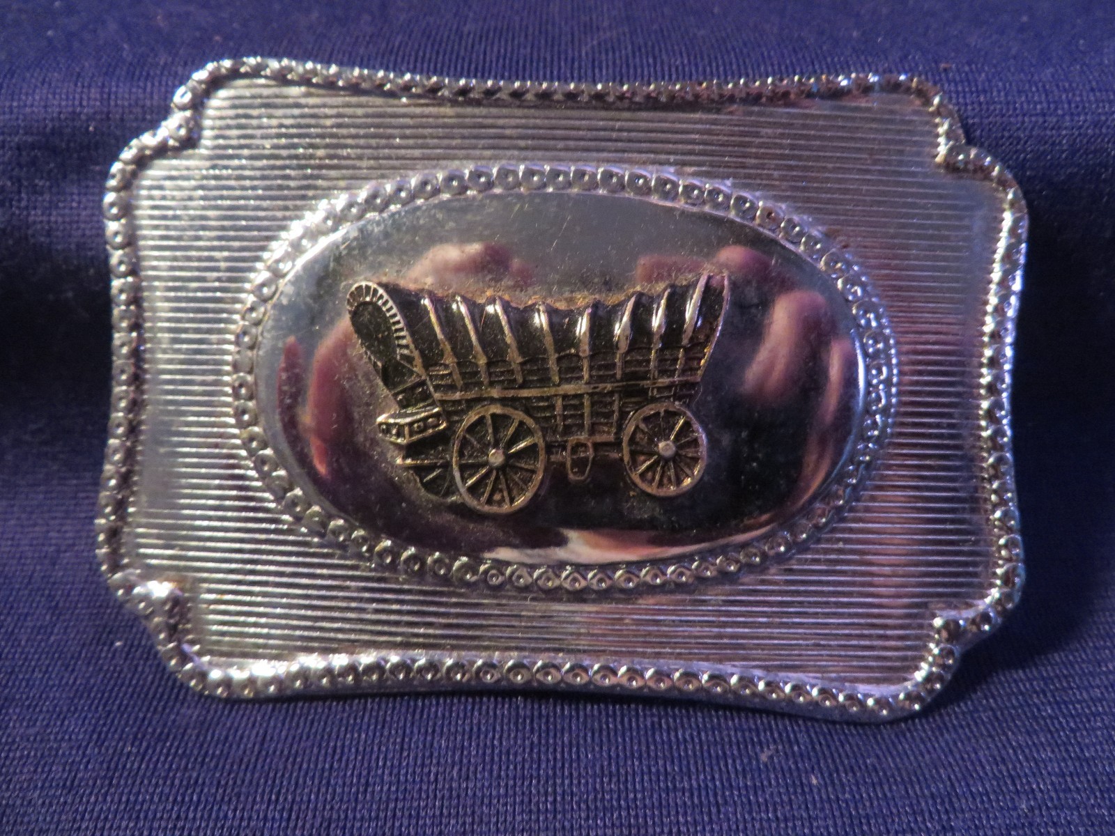 2 Tone COVERED WAGON Belt Buckle