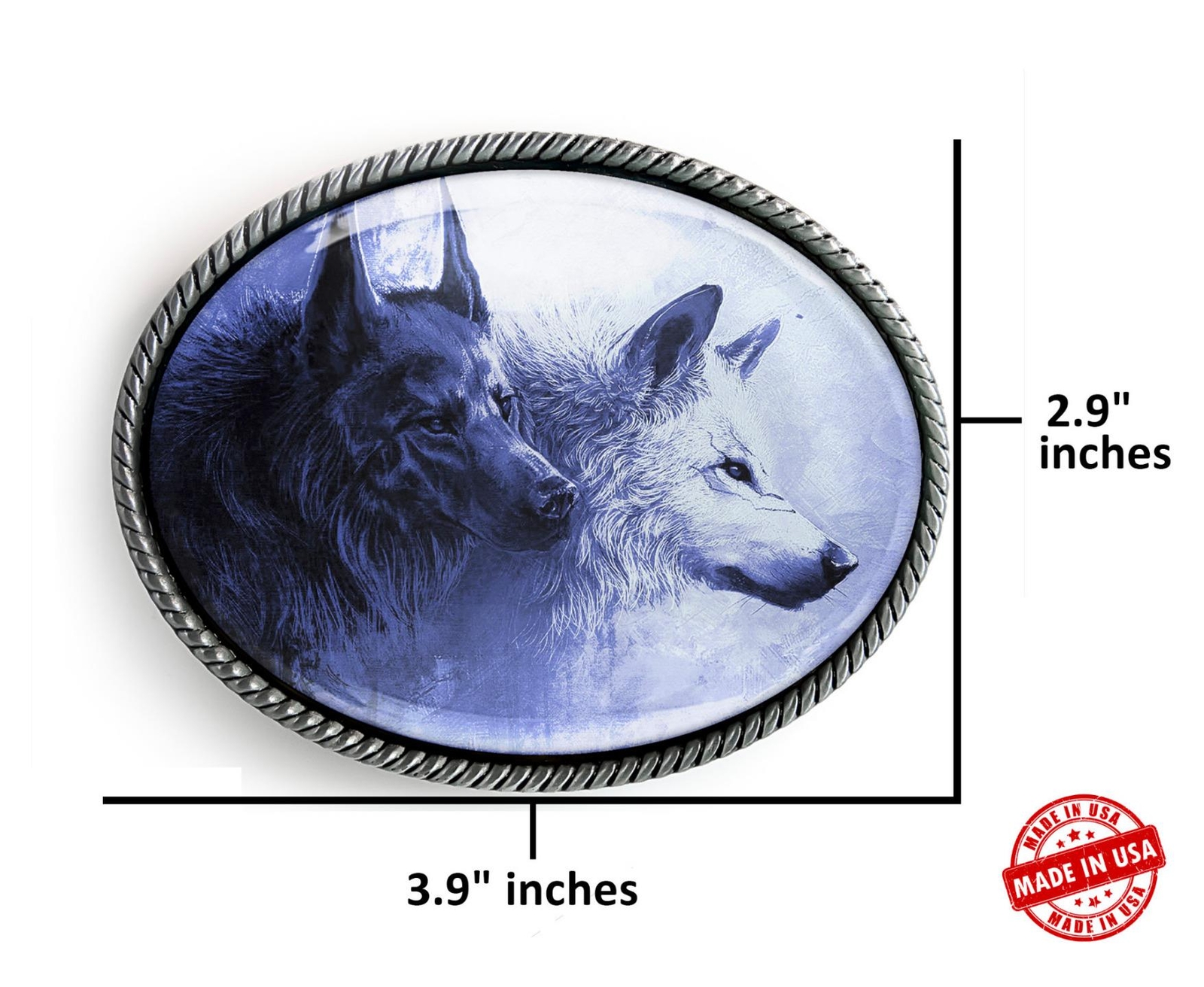 Wolf Pack Belt Buckle – Wild Animal Spirit Handmade Buckle – 635-SO