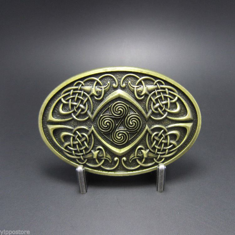 Bronze Keltic Celtic Knot Oval Western Metal Fashion Belt Buckle
