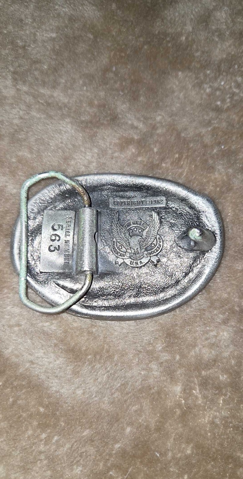 I&rsquo;d Rather Be Camping Belt Buckle Vintage 1982 Great American Buckle Company