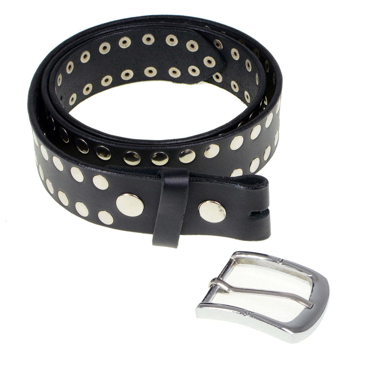 Milwaukee Leather MP7100 Men&rsquo;s Studded Genuine Leather Belt for Biker w/ Buckle