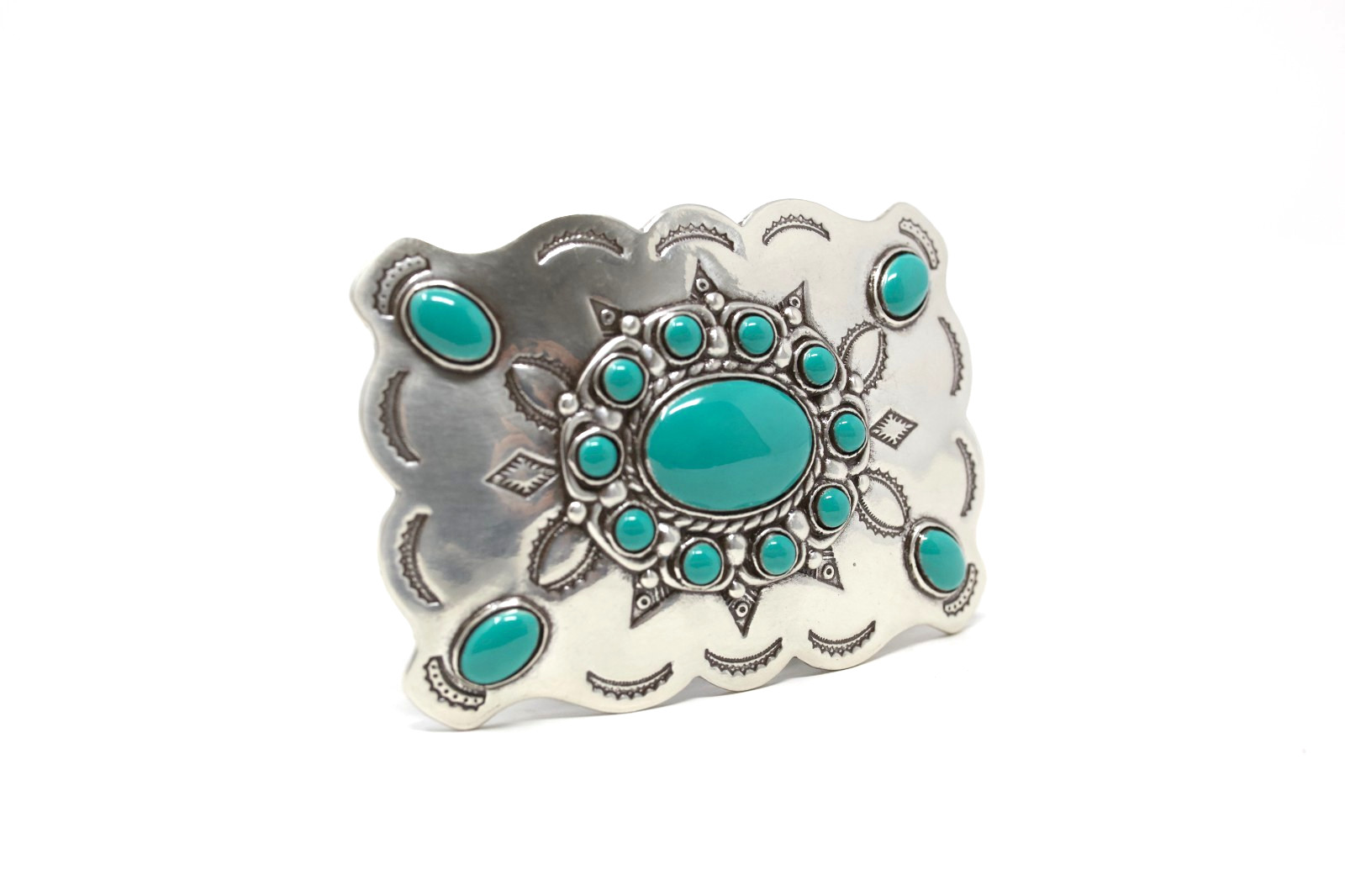 Turquoise Bead Western Belt Buckle, (1.5 ») Removable Western Buckle