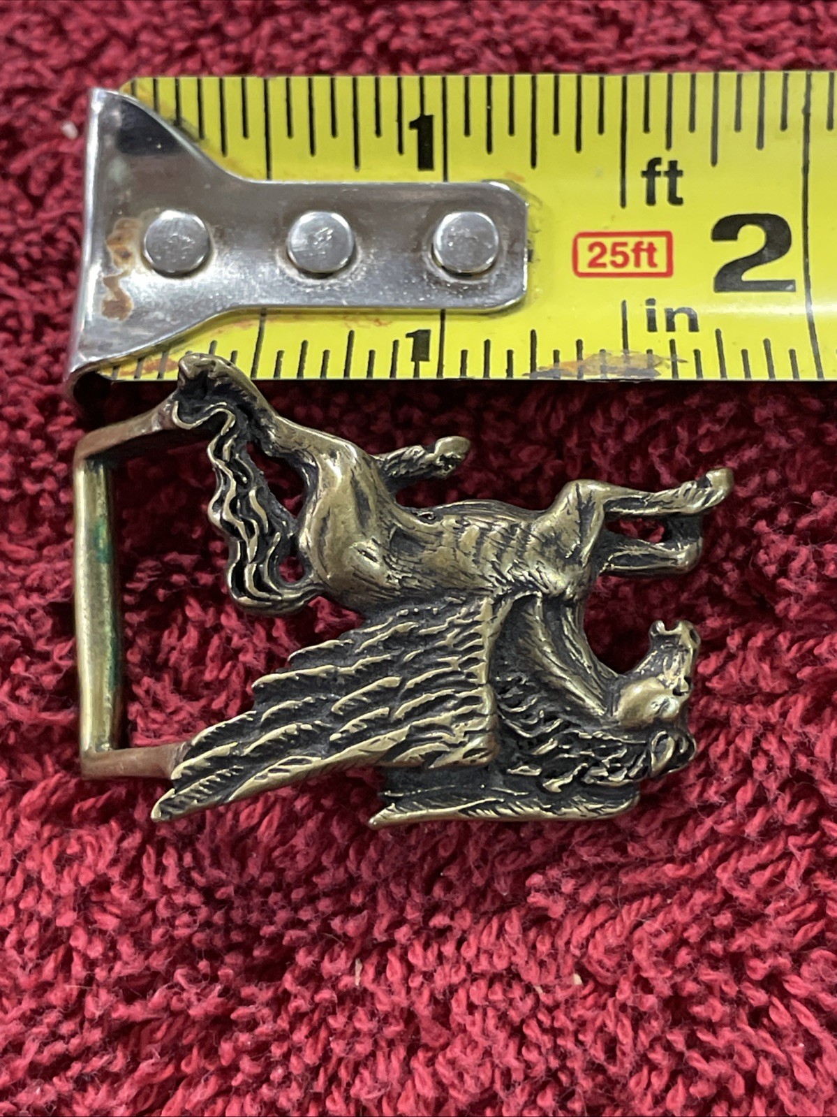 Rare Pegasus ISIS Creations Artists 1982 Solid Brass Vintage Belt Buckle G2U