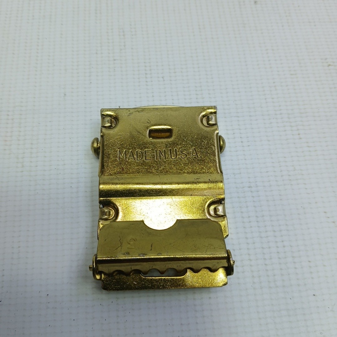 Khaki Web Belt with Brass look Friction Buckle « I&rsquo;m Proud To Be An American » USA