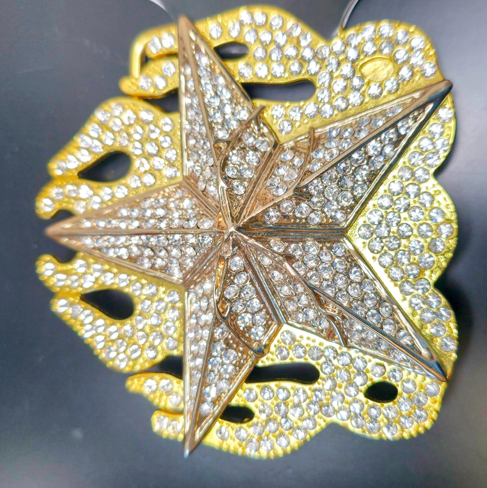 HotBuckles Western 3D Texas Lone Star Rhinestone Belt Buckle – NOS