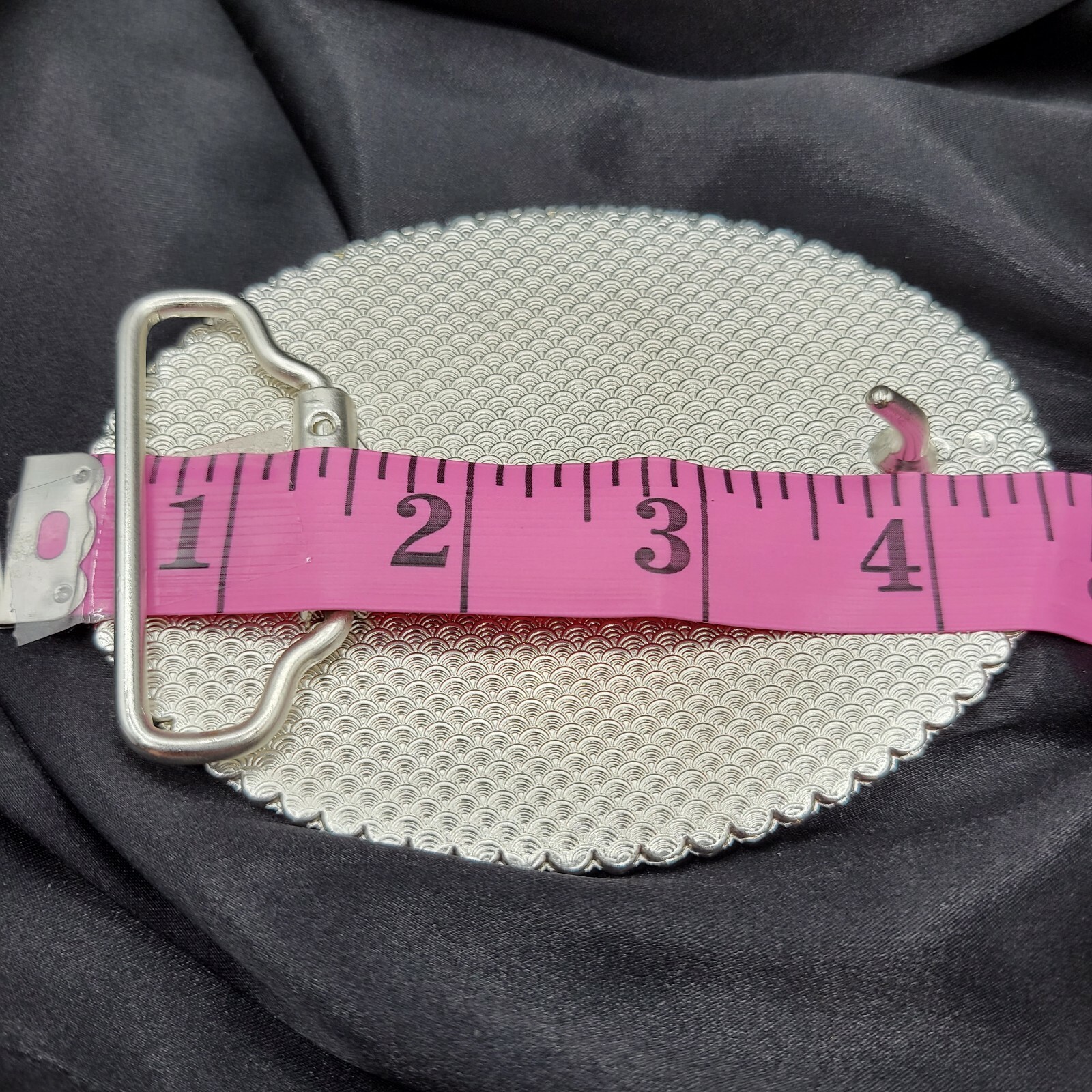 Western belt Buckle Oval Black silver Red Heavy