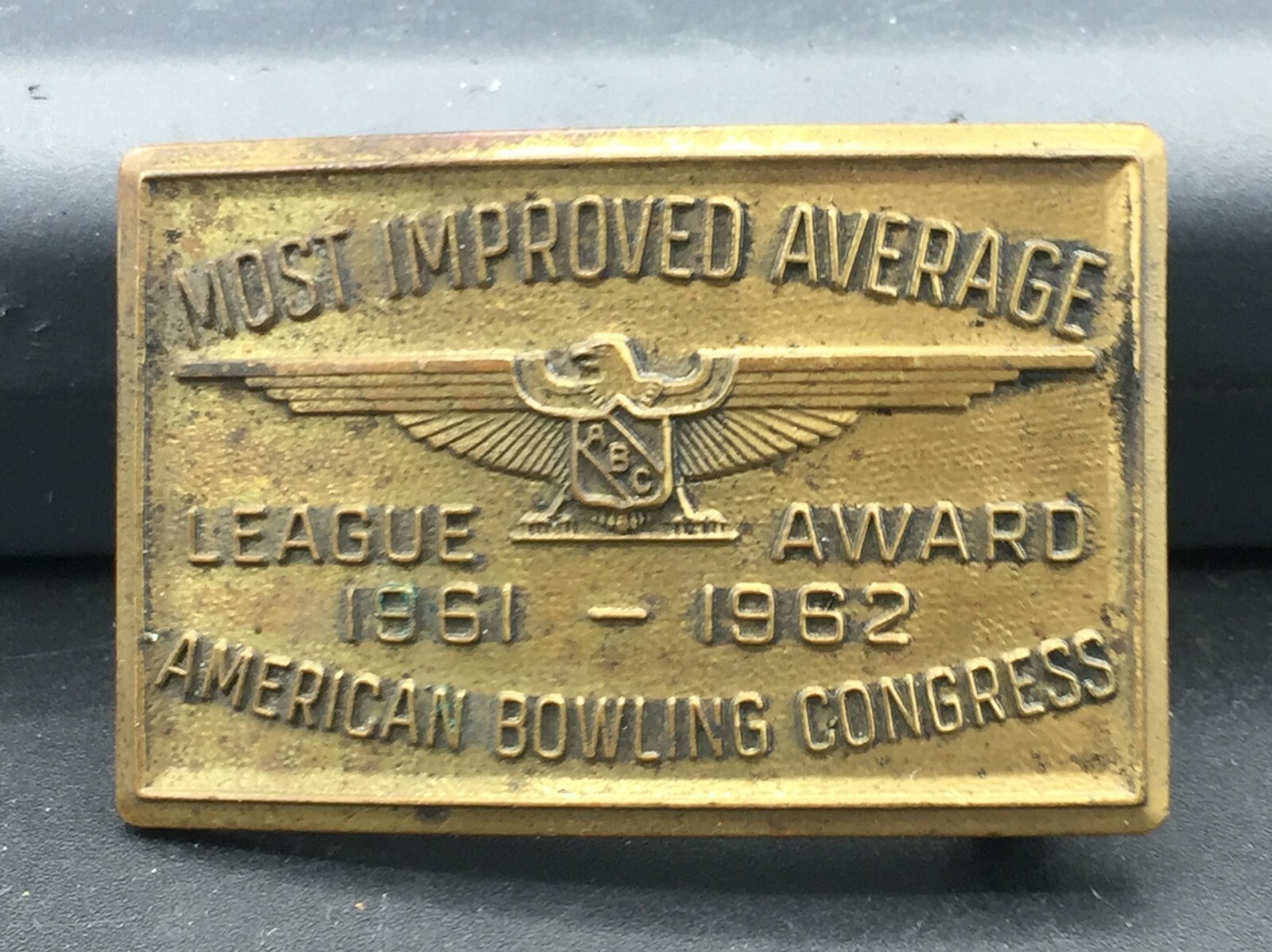 Vintage League Award American Bowling Congress 1961-1962 Men&rsquo;s Small Belt Buckle