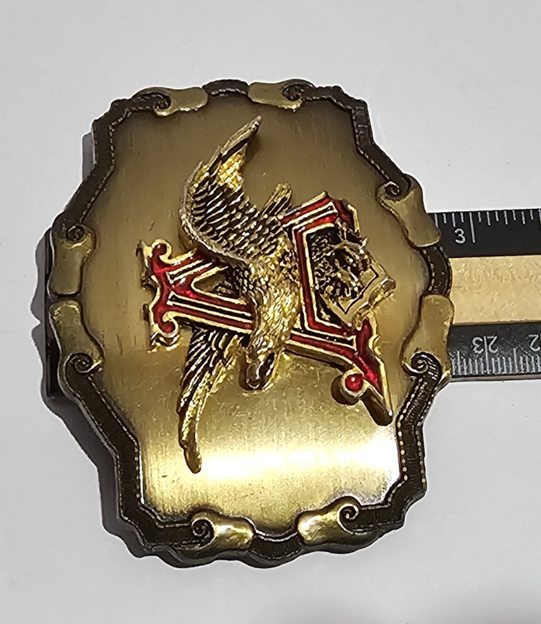 Vintage 1981 Men&rsquo;s Anheuser Busch Metal Belt Buckle Gold Color- Raintree