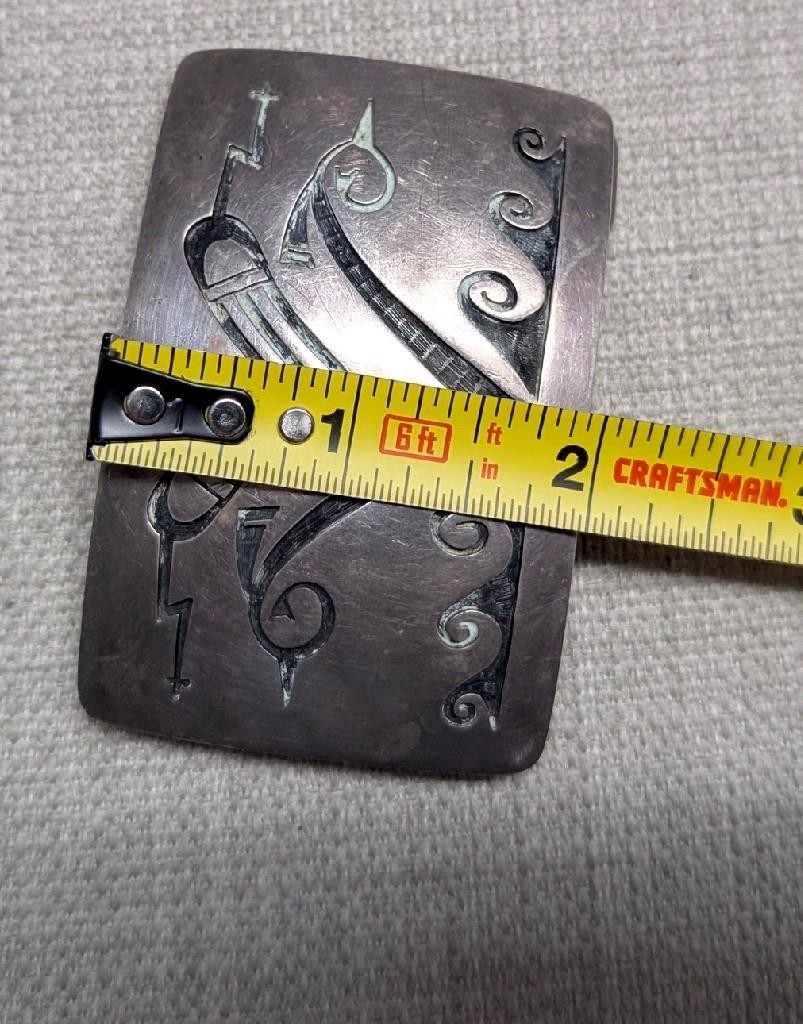 vintage HOPI belt buckle NATIVE AMERICAN INDIAN zuni MCBRIDE sterling silver