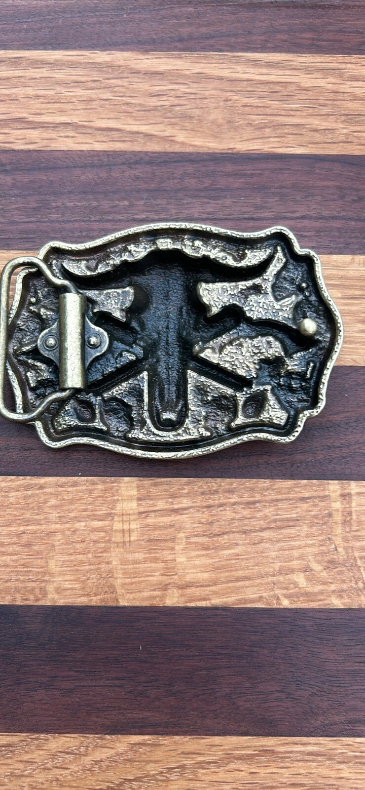 Bison Buffalo Skull, Longhorn Cattle Tribal Native Cowboy Western Men Solidbrass