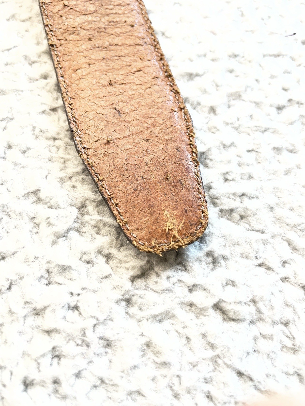 VTG Brighton Leather Belt Size M Brown Gold Buckle USA Made Chunky Double Keeper