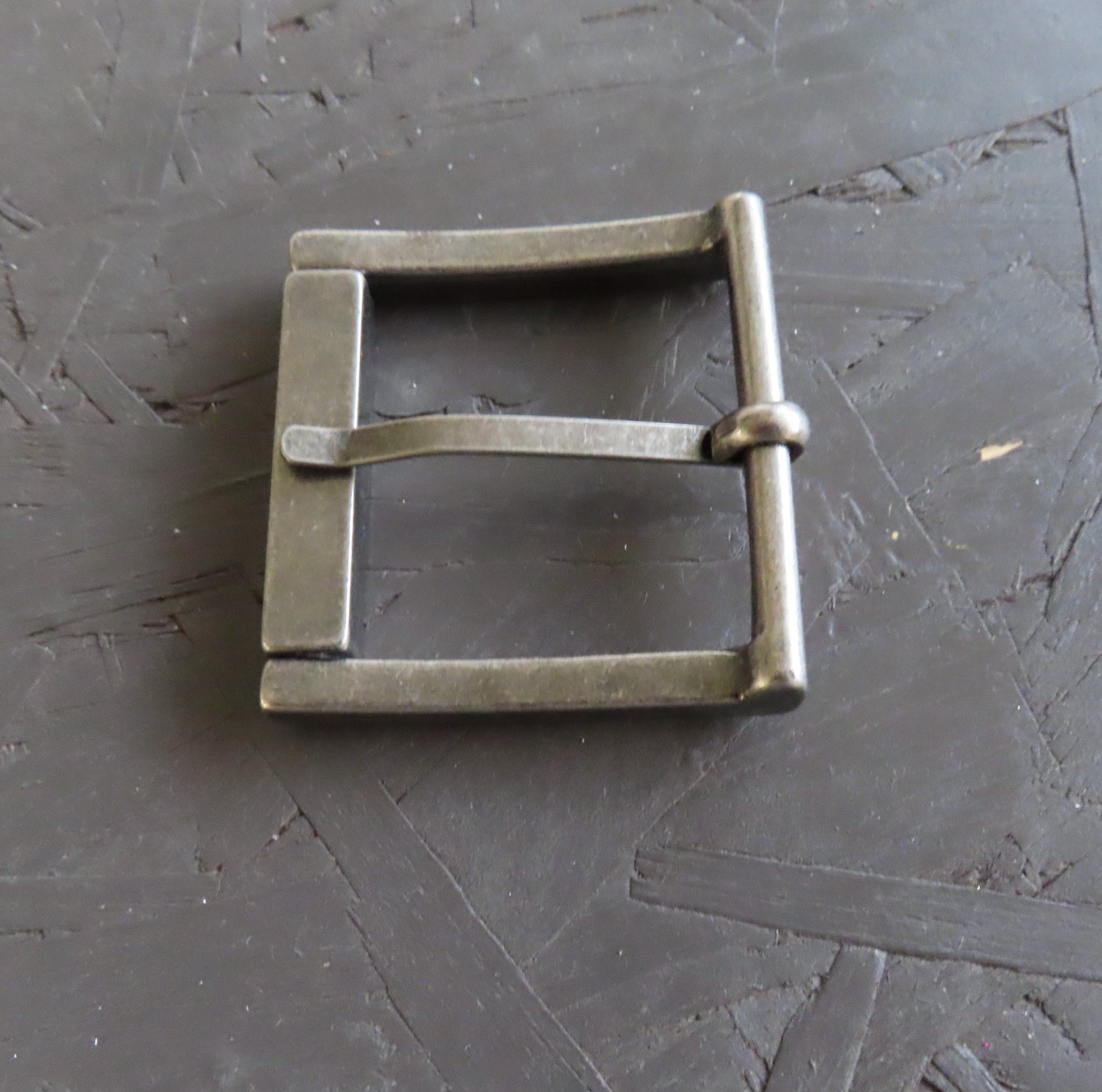 Single Prong Belt Buckle Mens Silver 1.5 Square Roller Replacement Casual Retro