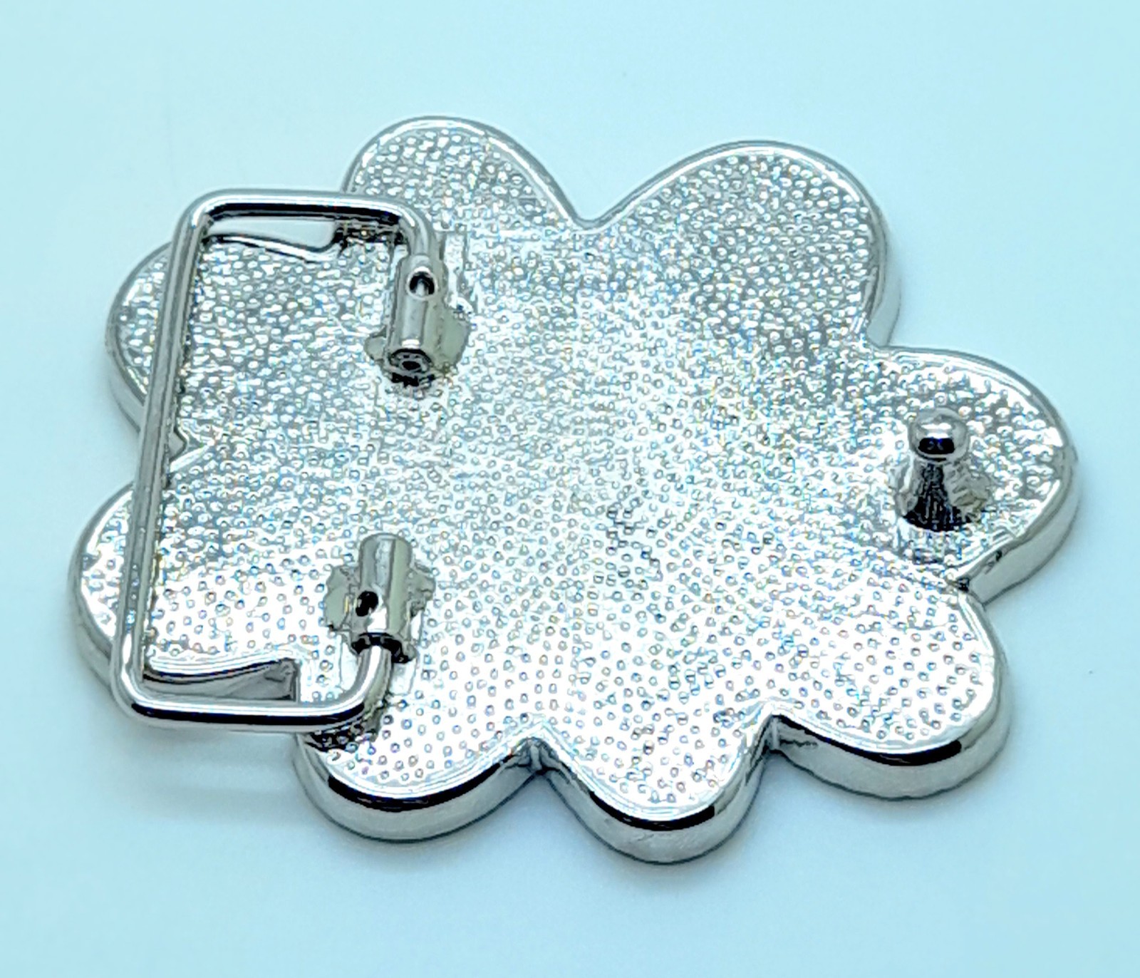 Handmade western style classic Belt Buckle Silver Metal clear rhinestone fashion