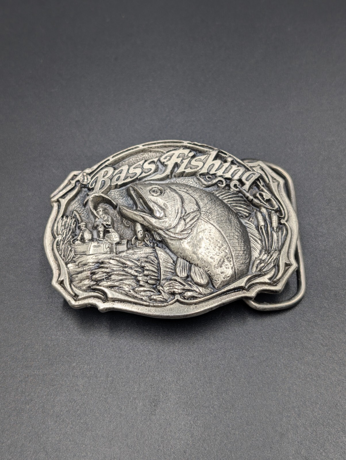 THE GREAT AMERICAN BUCKLE CO. 1987 Bass Fishing Belt Buckle Made in USA 1820