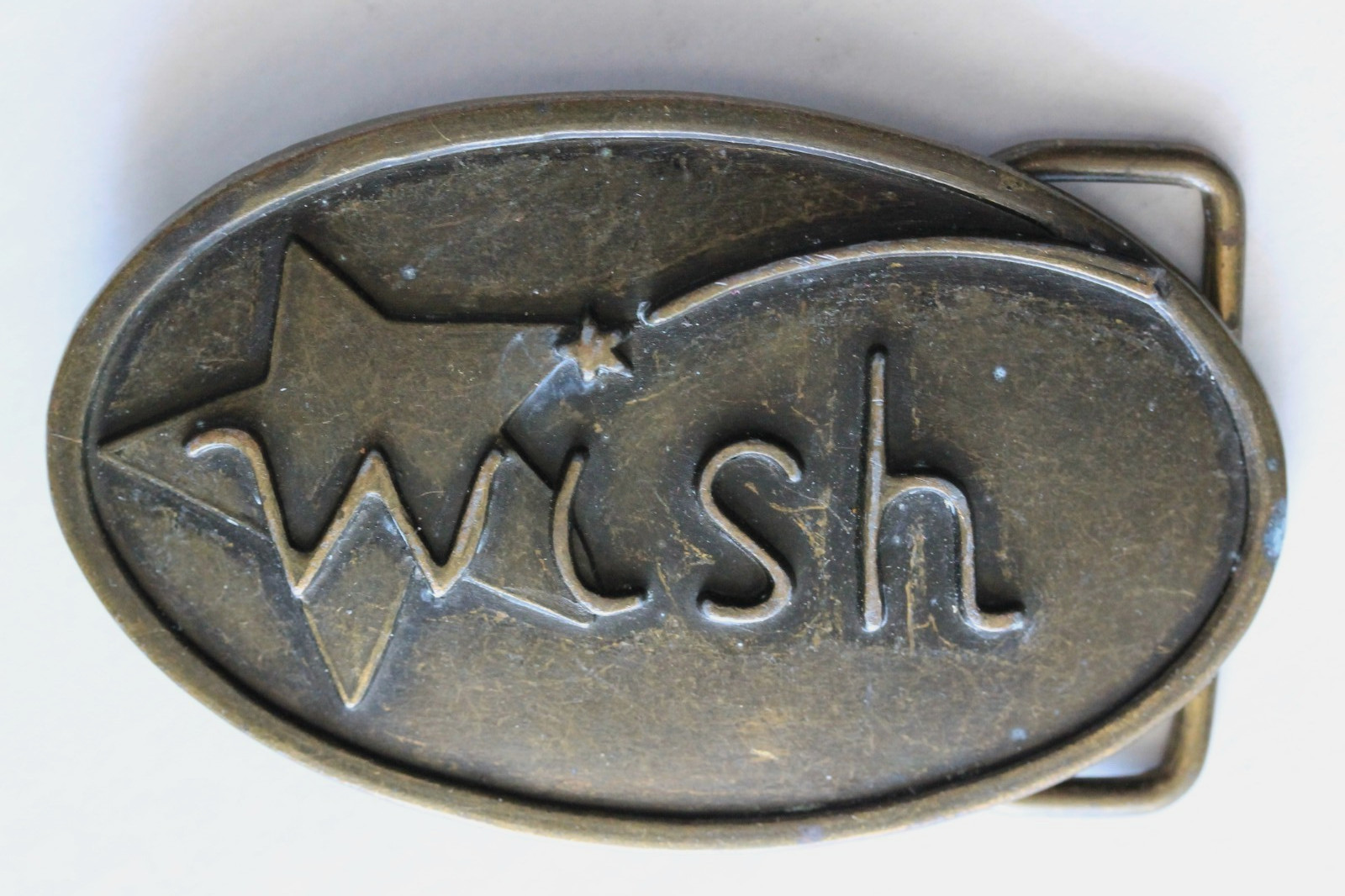 Vintage Wish upon a Star Brass Tone Belt Buckle